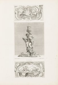 Ornamentpaneel met Schelpfontein Geflankeerd door Guirlandes en Voluten, pl. 22 in Oeuvre de Juste-Aurèle...
